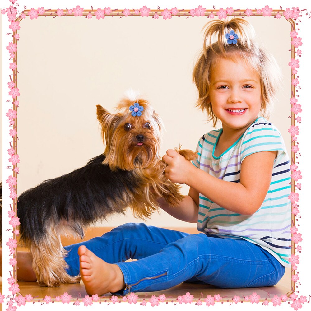 #Laços tipo Flor de algodão - 10/20 peças, c/ de Elástico para cães/gatos animais de estimação.