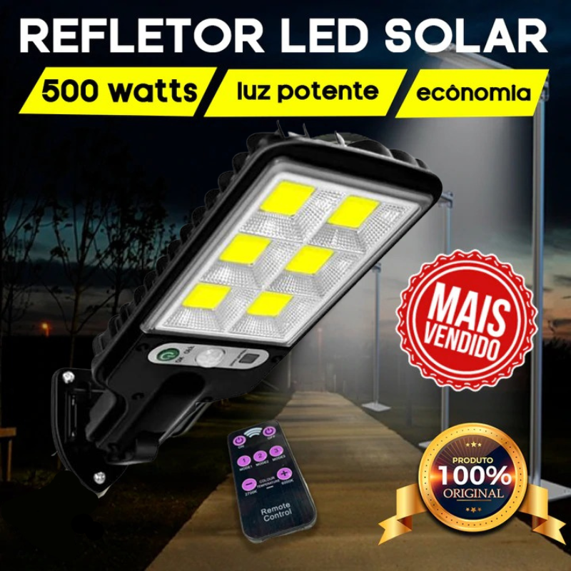 Refletor LED Solar Sustentável com Sensor de Movimento - Frete Grátis