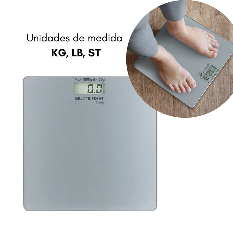 Balança Digital Recarregável 180Kg Bateria Lítio/Tramonti